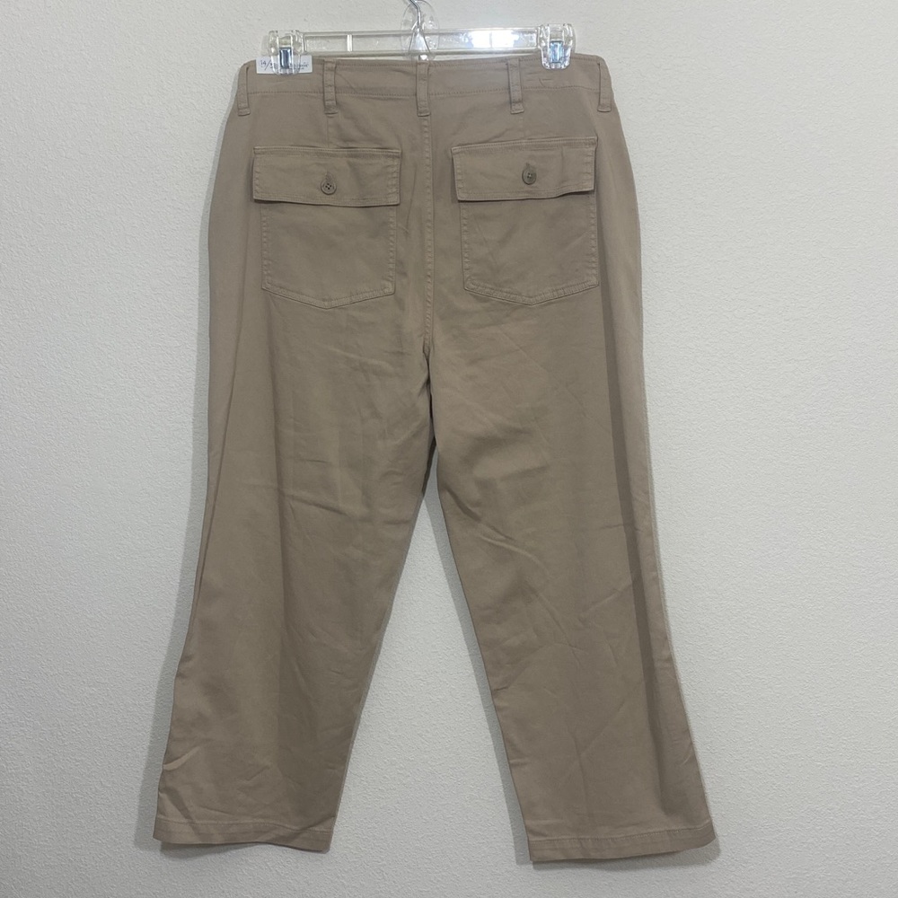 LIVERPOOL Relaxed-fit Cropped Khaki Pants Women's Size 14/32 - Picture 5 of 10